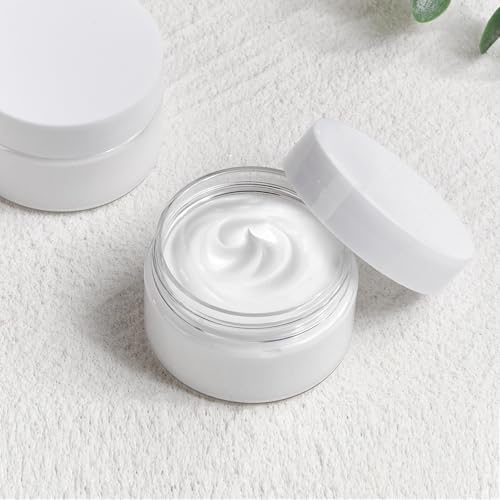 4 Pack 1 Oz Small Plastic Jars with White Lids - Refillable Cosmetic Containers