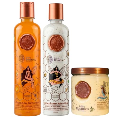 Hair Care Kit with Royal Jelly and Avocado - Nourishing Shampoo, 3-in-1 Treatment & Mask for Dry Hair