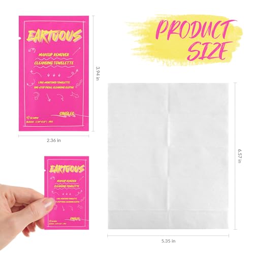 Biodegradable Bamboo Makeup Remover Wipes ? Gentle, Alcohol-Free & Fragrance-Free Formula with Plant Extracts, Individually Wrapped for Sensitive Skin (Pack of 40)