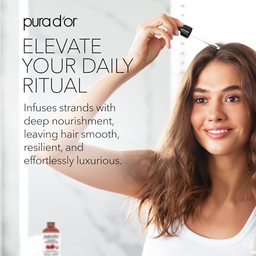PURA D'OR 4 Oz Organic Castor Oil ? Pure Cold-Pressed, Hexane-Free, USDA Certified ? Lashes, Brows, Hair, Scalp, Skin ? Botanical Moisturizer Supporting Softness, Strength, Hydration, Shine & Radiance