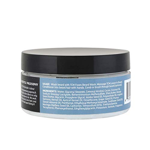 TCM Leave-In Beard Conditioner ? Softens Coarse Hair & Promotes Growth ? Moringa & Sunflower Seed Oils for Men ? Ultimate Natural Beard Moisturizer ? 7.5 oz