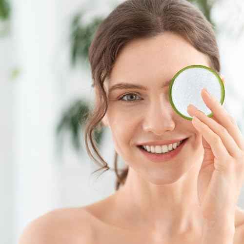 Chloven Reusable Cotton Rounds - 30 Pack Washable Bamboo Makeup Remover Pads for Gentle Cleansing Reusable Face Pads for Skincare & Nail Polish Removal with Mesh Storage Bag