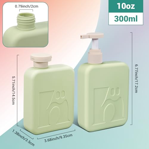 Travel Pump Bottles 330ml - Refillable Leak-Proof Dispenser (2 Pack)