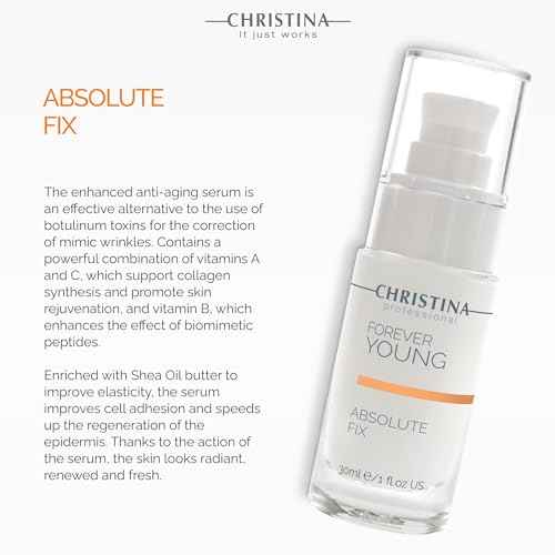 Christina Forever Young Absolute Fix Peptide Serum For Face with Vitamin C | Collagen Boosting, Skin Tightening Effect | Daily Moisturization Face Serum | For Combination, Dry, Normal Skin 30ml