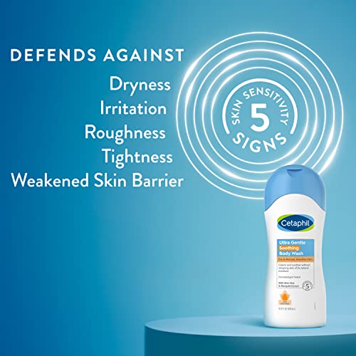 Cetaphil Body Wash, NEW Moisturizing Relief Body Wash for Sensitive Skin, Creamy Rich Formula & Ultra Gentle Refreshing Body Wash, For Dry to Normal, Sensitive Skin, 16.9oz, with Aloe Vera