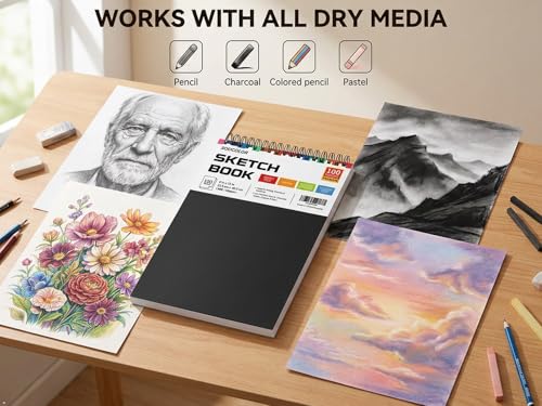 Soucolor Sketch Book 9x12, 100 Sheets, 68lb Acid-Free Paper