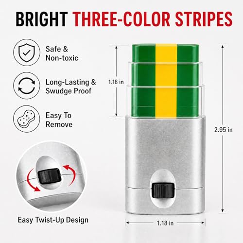 3-Color Face Paint Stick for Sports - Green Yellow Green