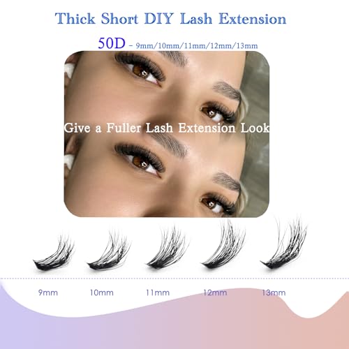 50D Wispy Lash Extension Kit 9-13mm Short Clusters