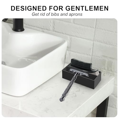 Beard Cleaner Brush and Holder Set: Cleaning Tool for Sink 1 Original sized Beard Cleaning Brush and 1 Beard Brush Holder Use Beard Trimmings for Men Sink and Countertops Cleaning (Set)