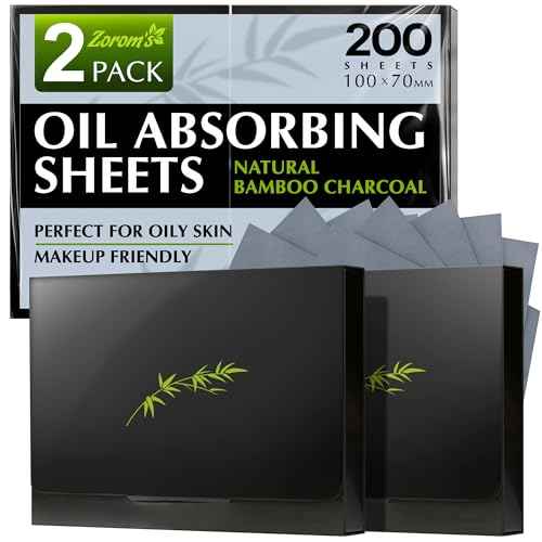 Natural Oil Blotting Sheets for Face with Bamboo Charcoal - 2pk/200 Makeup Friendly Oil Absorbing Sheets for Face - Blotting Papers for Oily Skin - Perfect for Keeping in Purse - Oil Control Film