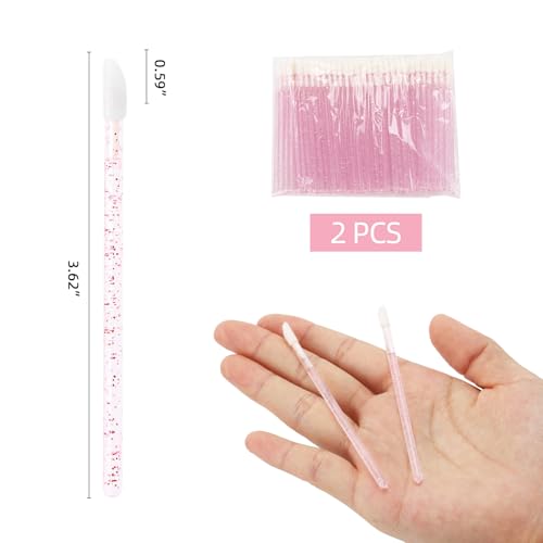 200 Disposable Lip Applicators Brushes Pink Wands