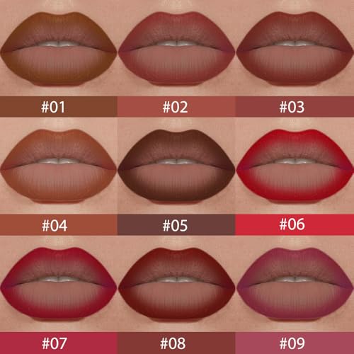 Maroon Gradient Matte Lip Liner Pencil Crayon for Women - Waterproof Smudge-Proof Kissproof Long-Wear Lip Pencil, Flawless Contour Ombre Effect Lip Crayon, Creamy Pigmented Lip Liner 05#