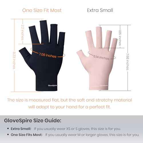 Thickened UV Gloves for Nails, UPF50+ UV Protection Gloves, Fingerless Design for Women Gel Manicures Anti UVA UVB Light (Dusky Rose, One Size Fits Most)