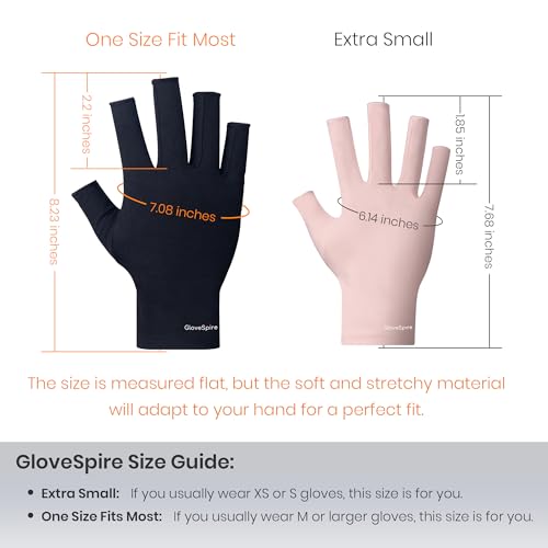 GloveSpire UPF50+ UV Gloves for Gel Nail Lamps - Fingerless Manicure Protection
