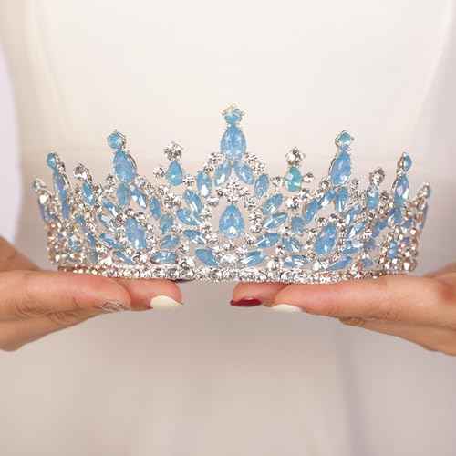 JWICOS Crystal Crowns and Tiaras Headband for Women Princess Wedding Tiara for Birthday Party Prom Bridal Tiara Crown for Halloween Costume