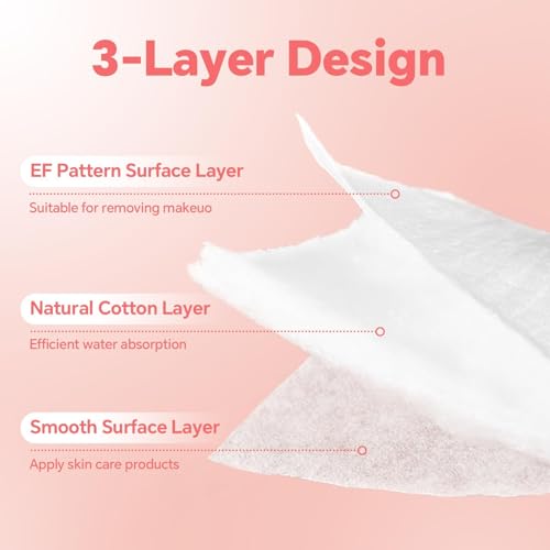 ICOTLE Square Cotton Pads for Skincare & Makeup Removal - 60 Count