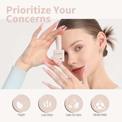 CANNI Nude Pink Gel Nail Polish - Light Color, 1PC, Long-Lasting UV/LED Soak-Off Manicure, Variation 9172-Nude Sand