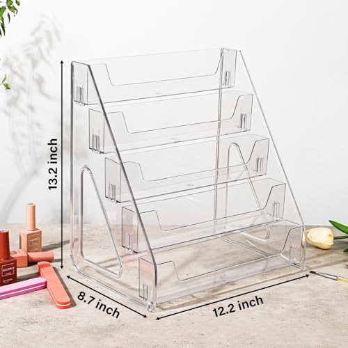 Acrylic Nail Polish Organizer & Storage - 5-Layer Tall Display Rack, Snap-On Tool-Free Assembly, Large Capacity, Space-Saving & Sturdy Nail Polish Holder for Home & Salon Use (1 Pack)