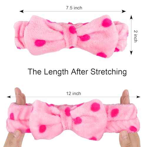 Casoty 10 Pcs Skincare Headbands - Soft Coral Fleece Spa & Yoga Face Washing Bow Headbands