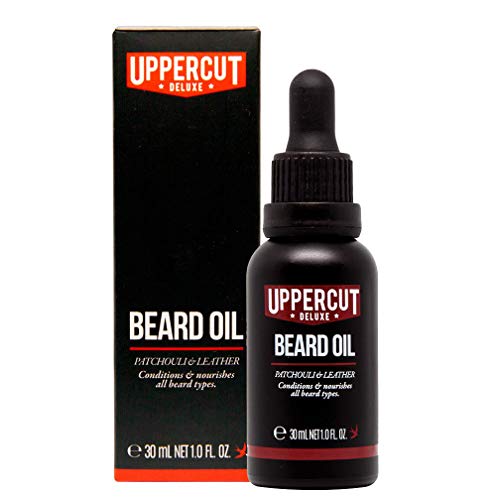 UPPERCUT DELUXE Conditioning Beard Oil, Patchouli & Leather Scent, 1 fl. oz. (Pack of 2)