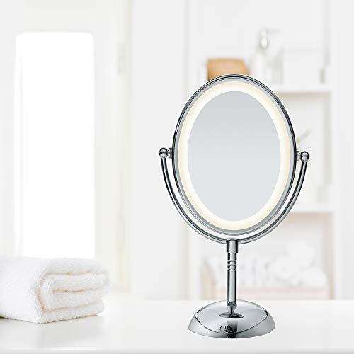 Conair LED Lighted Makeup Mirror, 1X/7X Magnification, Double Sided