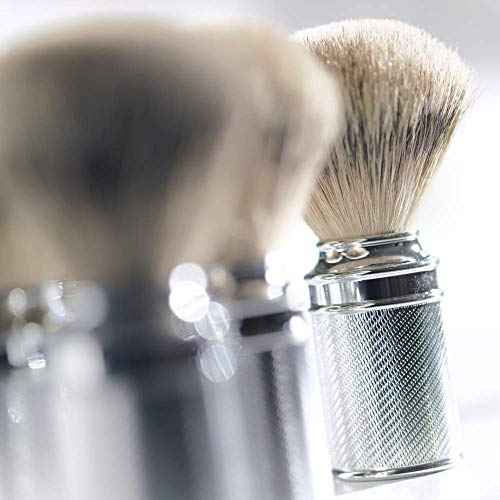 M?HLE Traditional Silvertip Badger Shaving Brush | Chrome Plated Stainless Steel Handle | Luxury Shave Accessory for Men