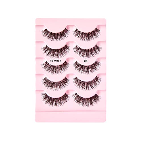 i?ENVY by KISS So Wispy Eyelashes 5 Pair Multi Pack (KPEM65) (2 Pack) Natural Wispy Style Made with Natural Hair