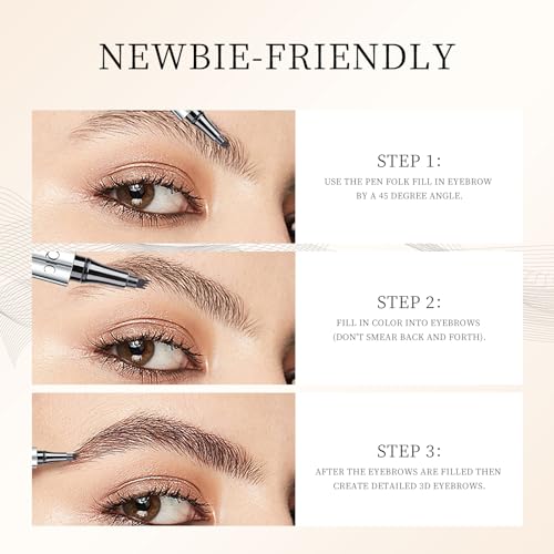 QIC 4-Tip Microblading Eyebrow Pencil Waterproof Dark Brown
