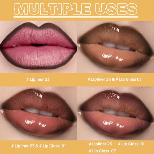 HOSAILY Nourishing Lip Gloss & Liner Combo - Hydrating Plumping Kit