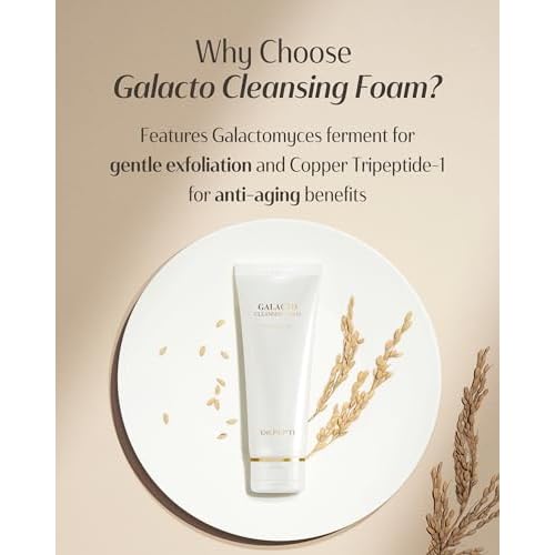 DR.PEPTI Galacto Cleansing Foam - Korean Face Wash with Fermented Galactomyces, Peptides - Exfoliating and Removes Sebum - Rich Creamy Bubble Foam Gentle Daily Cleanser, 3.72 fl.oz.