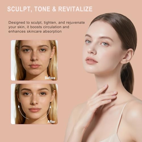 V-Shape Facial Massager with Red Light & Lymphatic Drainage