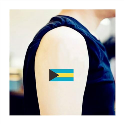 30 Bahamas Flag Temporary Tattoos for Fans & Sports Events