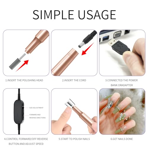 Electric Nail Drill Kit with Bits & Dust Shield - Professional Manicure Pedicure
