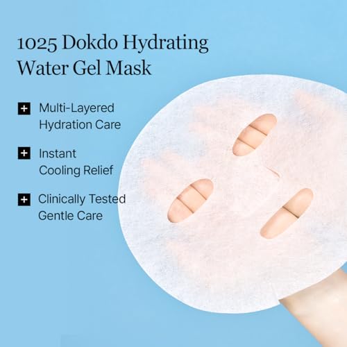 ROUND LAB 1025 Water Gel Hydration Mask(10ea) | Hydration locking, Cooling, Rejuvenating, Easy layering, Unscented for sensitive skin (10ea)