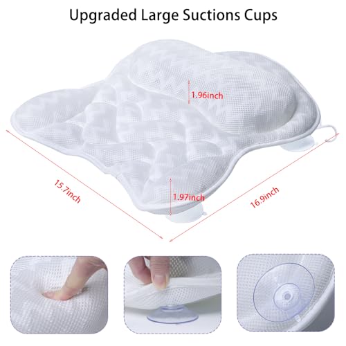 Bath Pillow with Suction Cups - Neck & Back Support