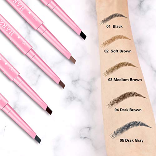 Eyebrow Pencil Waterproof with Spoolie - Long-Lasting Brow Liner