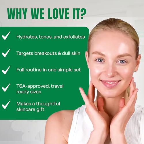 A Little Bit of Mario 10-Piece Skincare Kit ? Vitamin C Serum, Glycolic Acid Toner, Hyaluronic Dew Cream, Collagen Mask, HOCI Spray & Cleanser ? Brightening, Anti-Aging & Hydration ? Travel & Gift Set