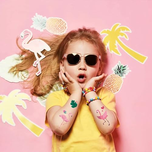 Cerlaza 235 Flamingo Temporary Tattoos, 10 Sheets Party Favors
