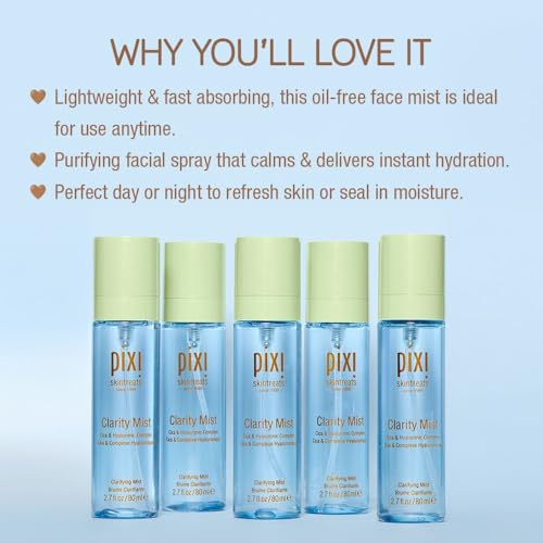Pixi Beauty Clarity Mist | Cooling and Soothing | 80ml / 2.7 fl oz