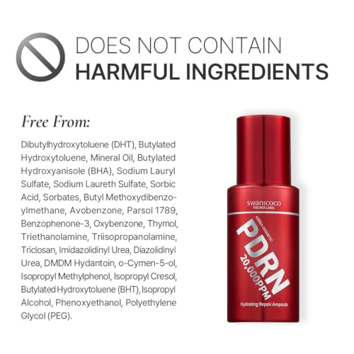 SWANICOCO Premium 20,000ppm PDRN Serum, 99.9% Pure Salmon DNA, 2% Concentration, Anti-Aging, Firming, Plumping, Professional Grade Korean Beauty Ampoule 30ml 1Fl Oz