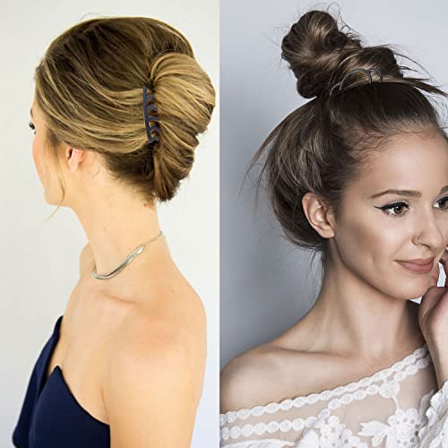 8-Piece Hair Side Combs Set - French Twist & Bun Styling