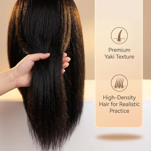 16 Inch Real Hair Mannequin Head with Clamp Stand for Hair Styling