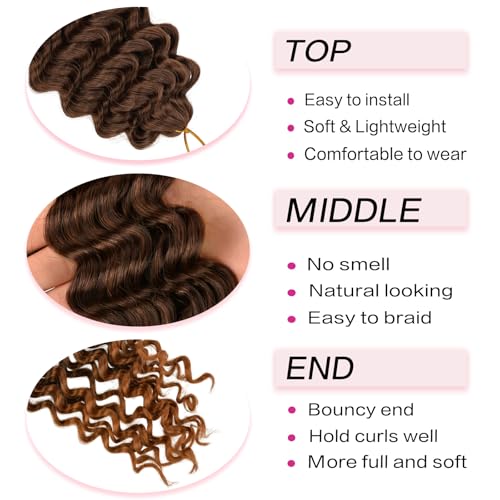 Deep Wave Crochet Hair Extensions - 22 Inch Synthetic Braiding Hair