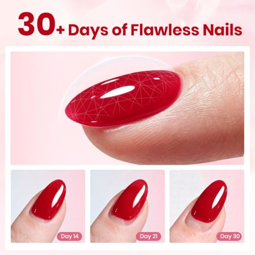 Beetles 8-in-1 Red Builder Gel Nail Kit with Brush - Crimson Allure 15ml