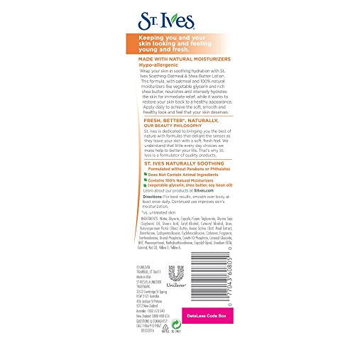 St. Ives Nourish & Soothe, Oatmeal & Shea Butter Body Lotion 21 Fl Oz