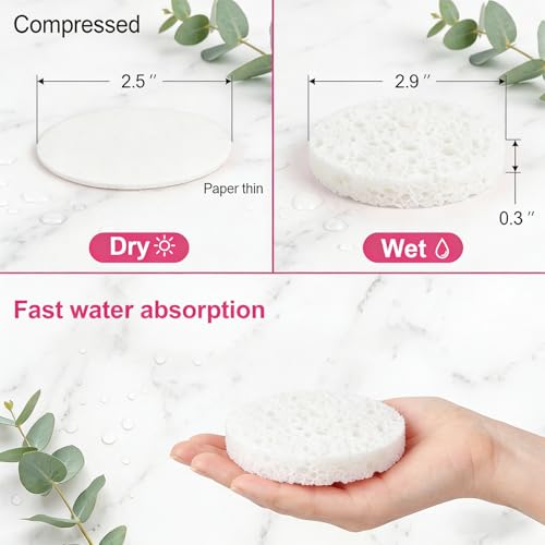 180 PCS Eco-Friendly Compressed Facial Sponges for Cleansing & Exfoliating