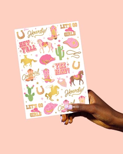 XO, Fetti 100 Gold Foil Cowgirl Temporary Tattoos | Western Party Favors