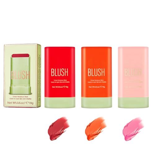 3-in-1 Blush Stick Set – Waterproof Tint for Lips, Eyes & Cheeks
