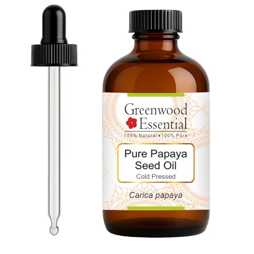 Greenwood Essential Pure Papaya Seed Oil (Carica Papaya) with Glass Dropper Cold Pressed 120ml (4 oz)