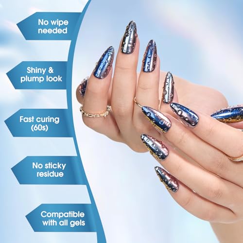 3D Water Drop Gel Top Coat Set – No Wipe, 2×15ml